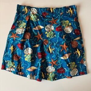 NEW Vintage 90s Toucan Dance Shorts Mens XL Colorful AOP Beach Tropical Fish